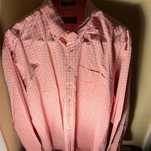 Orvis Mens Signature Collection Button Down Shirt Color Pink/White Size XXL